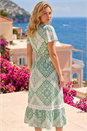 Mint Lace Detail V-Neck Midi Dress, Image 3 of 4