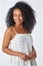 White Ditsy Spot Print Peplum Vest Top, Image 4 of 5