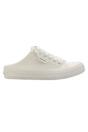White Cheery Canvas Flat Mules, Image 1 of 3