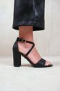 Black 'Ruth' Wide Fit High Block Heel Sandals, Image 2 of 2