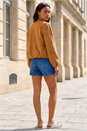 Tan Faux Suede Bubble Hem Jacket, Image 3 of 4