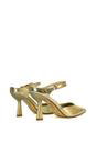 Gold XY LONDON Gold 'Daisy-May' High Heel Mules With Pointed Toe, Image 6 of 6