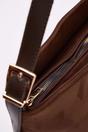 Brown Suede and Leather Panel Shoulder Bag, Image 4 of 5
