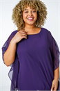 Plum Curve Chiffon Overlay Top, Image 4 of 5