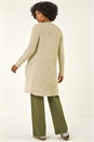 Gold Metallic Longline Knit Cardigan, Image 4 of 5