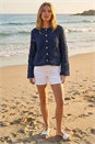 Navy  Crochet Knit Jacket, Image 2 of 4