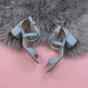 Light Blue AJVANI Light Blue Mid Block Heel Crossed Straps Sandals, Image 4 of 6