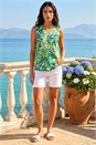 Green Leaf Burnout Print Vest Top , Image 3 of 4