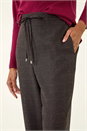 Aubergine Check Elasticated Waist Drawcord Trouser, Image 5 of 5