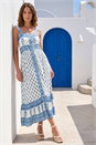 Blue Petite Floral Strappy Midi Dress, Image 1 of 4