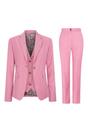 Pink Infinity Leather Pink Womens 3 Piece Plain Pink Formal Office Suit, Image 1 of 8