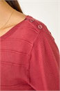 Rust Button Detail Ribbed Jumper, Image 5 of 5