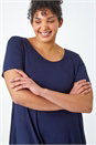 Navy  Curve Plain Bar Back Stretch Top, Image 4 of 5