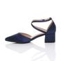 Navy Blue AJVANI Navy Blue Mid Block Heel Crossed Strap Pointed Toe 2 Part Heels, Image 3 of 6