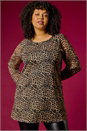 Natural  Curve Animal Frill Cuff Top, Image 8 of 8