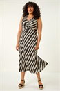 Black Curve Twist Front Stretch Dress, Image 1 of 5