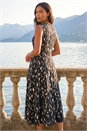 Black Brush Stroke Panel Midi Dress, Image 2 of 4