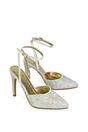 Ivory XY LONDON Ivory 'Indyah' Diamante 2 Part Shoes Ankle Strap Stiletto High, Image 5 of 5