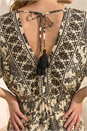 Ivory  Floral Border Boho Maxi Dress, Image 4 of 4