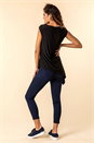 Black Stud Detail Asymmetric Top, Image 2 of 4