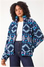 Midnight Nordic Print Funnel Fleece Jacket, Image 5 of 6