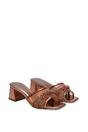 Brown XY LONDON Brown 'Senara' Backless Block Heel Sandals With Crystals and Mesh, Image 3 of 6