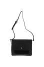 Black 'Fabrizia' Two Sections Leather Shoulder Bag, Image 2 of 4