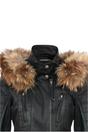 Charcoal Quilted Leather Parka Jacket-Winton, Image 5 of 5