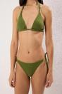 Khaki Knotted Triangle Bikini Set with Tie Side Detail, Image 2 of 5