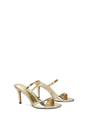 Gold 'Kay' Slip On Stiletto Heel Mules With Open Toe, Image 3 of 6