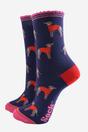 Blue Greyhound Dog Bamboo Socks, Image 1 of 5