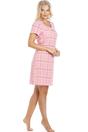 Pink Checkered Print Cotton Nightshirt, Image 2 of 5