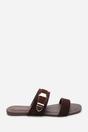 Dark Brown Where's That From Dark Brown Orlina Two Strap Side Buckle Sandal, Image 3 of 6