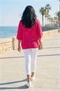 Pink Pointelle Heart Knit Cardigan, Image 2 of 4
