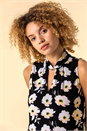 Multi  Floral Twist Neck Vest Top, Image 4 of 4