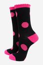 Black Large Polka Dot Glitter Socks, Image 1 of 1