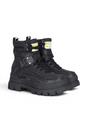 Black Womens Combat High Ankle Boots-ASPHA-COM, Image 2 of 7