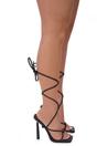 Black Strappy Stiletto Square Toe Heels - Danira, Image 2 of 3