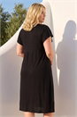 Black Curve Lace V-Neck Midi Dress, Image 2 of 4