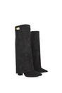 Black 'Rayna' Block Heel Knee High Foldover Boots With Pointed Toe, Image 5 of 6