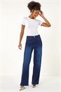 Indigo Dusk Denim Stretch Wide Leg Jeans, Image 2 of 6