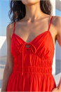 Red Dusk Cotton Tiered Maxi Dress, Image 4 of 4