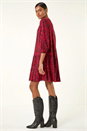 Red Animal Print Zip Front Dress, Image 4 of 5
