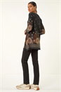Black Sunflower Printed Tunic Top, Image 3 of 5