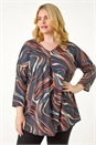 Natural  Curve V-Neck Pleat Front Tunic, Image 4 of 5