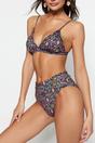 Multi Triangle Bikini Set with Adjustable Straps and High Waist Bottom, Image 1 of 4