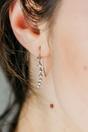 Silver The Colourful Aura Silver Long Silver Zircon Dangle Hook Drop Earrings, Image 1 of 2