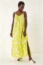 Lime Floral Strappy Maxi Dress, Image 2 of 5