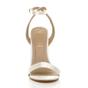 White AJVANI White Ankle Strap Barely There High Heeled Sandals, Image 5 of 5