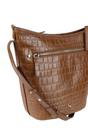Tan Ashwood Leather Tan 'Expression' Croc Embossed Real Leather Shoulder Bag, Image 2 of 4